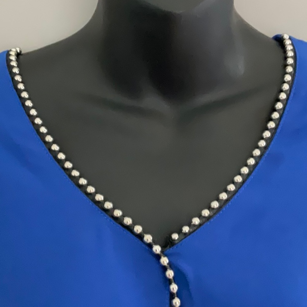 Alberto Makali, size L, cobalt blue long-sleeve top, NWT - Picture 8 of 9